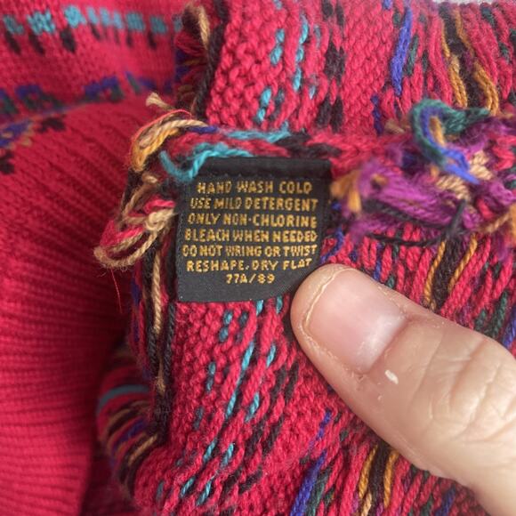 Vintage Eddie Bauer Men's Cotton Knit Pullover Sweater Sz M Fair-Isle Nordic Ski - Picture 10 of 11